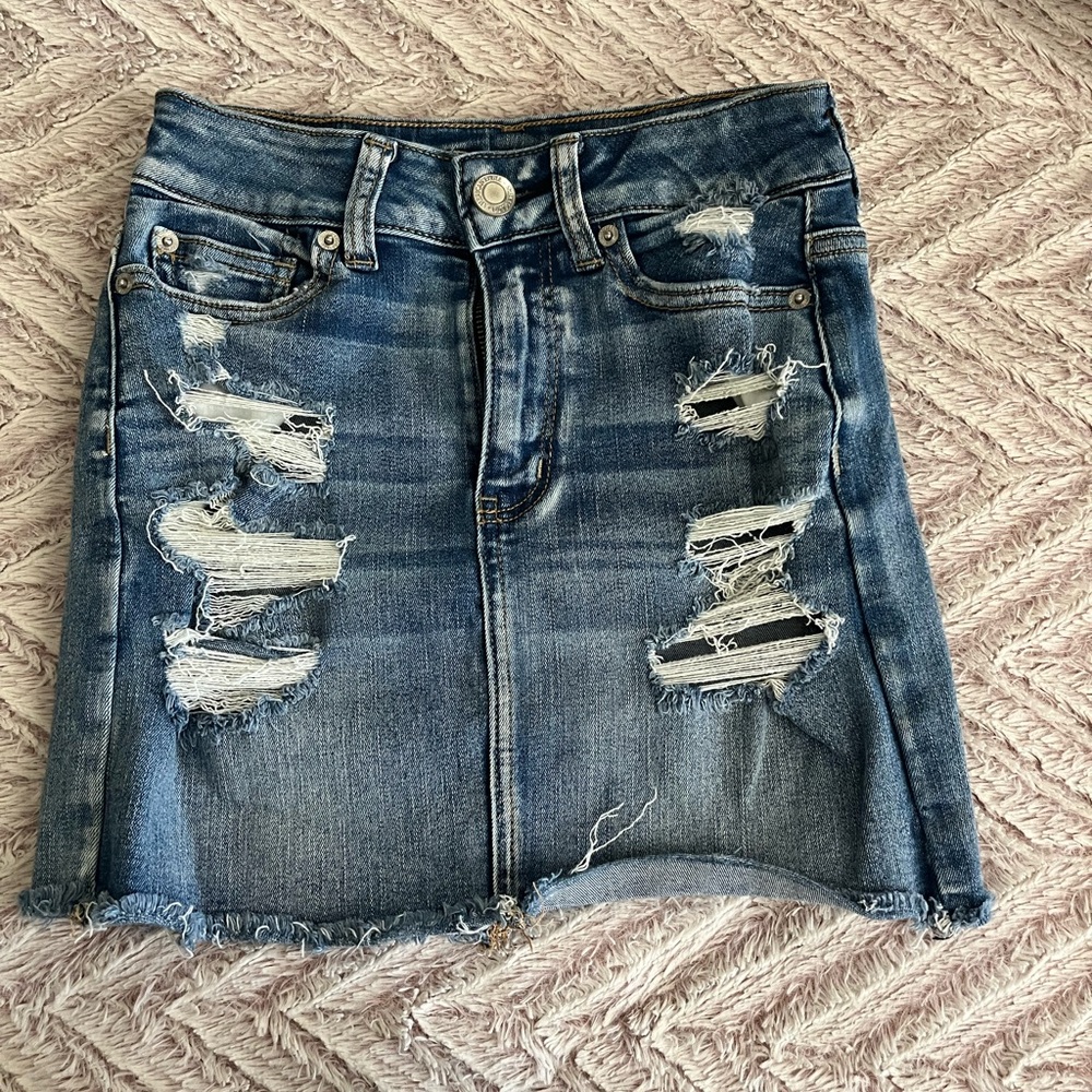 American Eagle Outfitters Blue Mini Pencil Skirt